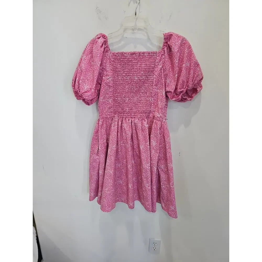 Girls Abercrombie Kids Paisley Dress size 15/16 Pink White